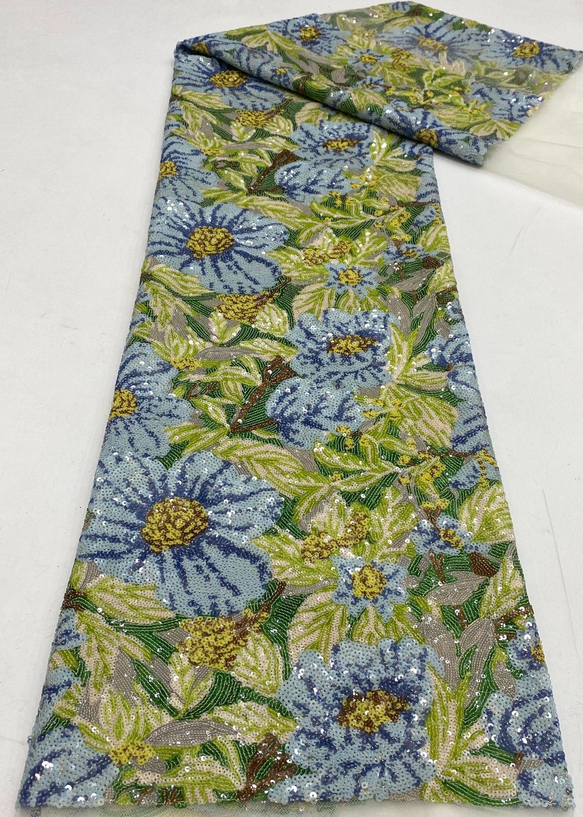 Floral Multicolor 3/4mm Sequin Dress Fabric — fabric photo 6