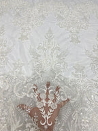 Bugle & Foam Bead Sequin Wedding Fabric — fabric photo 4