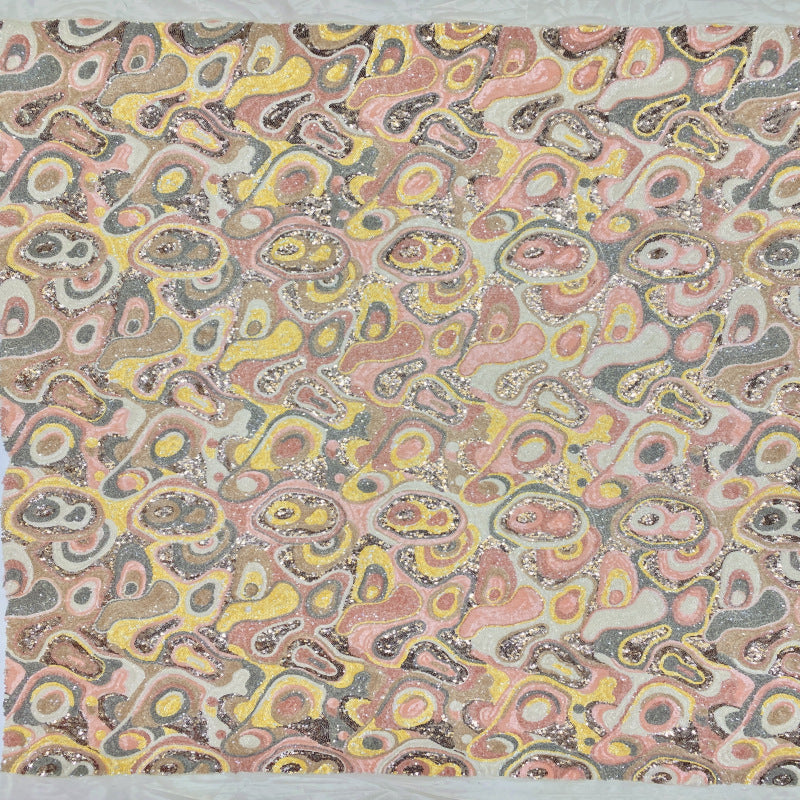 Warm-Color 3 mm Mixed Sequin Embroidered Fabric — fabric photo 3