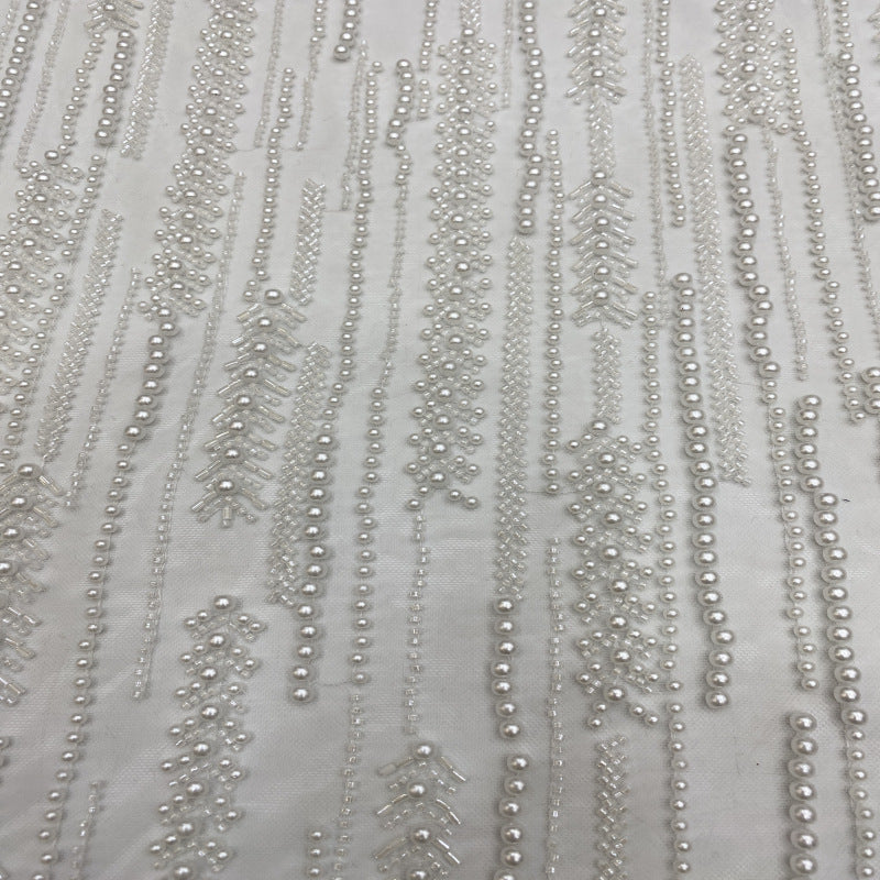 Bugle-Bead & Bubble-Bead Embroidered Bridal Fabric — fabric photo 5