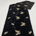 Velvet Butterfly Foam Bead Embroidery Fabric — fabric photo 3