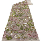 Botanical Multicolor Bead & Sequin Fabric — fabric photo 5