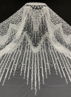 Sequin & Bugle-Bead Embroidered Bridal Fabric – Design 29151 — fabric photo 6