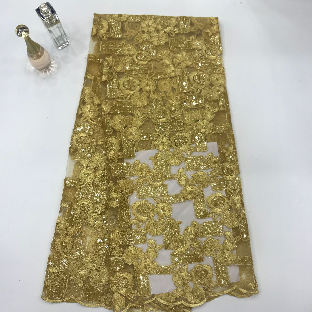 Sequin Embroidered Tulle Mesh Fabric – Design 53791 — fabric photo 6
