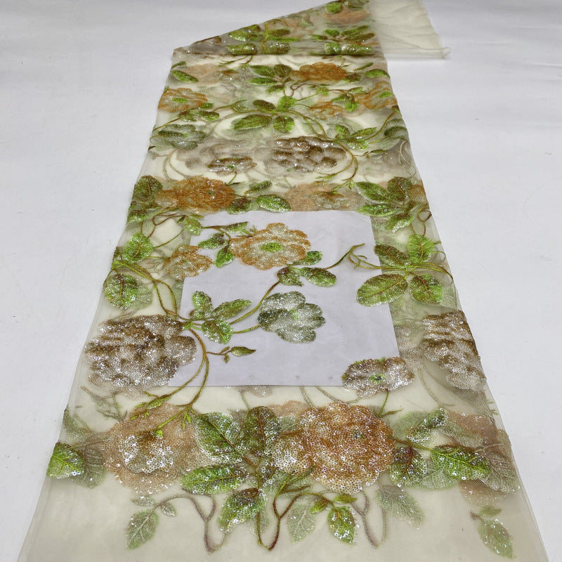 Botanical Print with Sequin Embroidery — fabric photo 4
