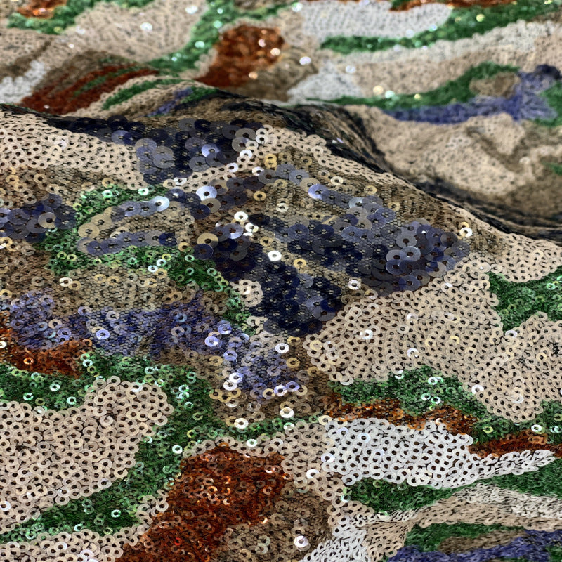 Multicolor Geometric Sequin Embroidered Bridal Fabric — fabric photo 3