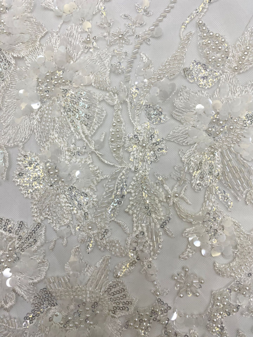 Bugle Bead with 3/7mm Sequin Embroidery Fabric — fabric photo 5