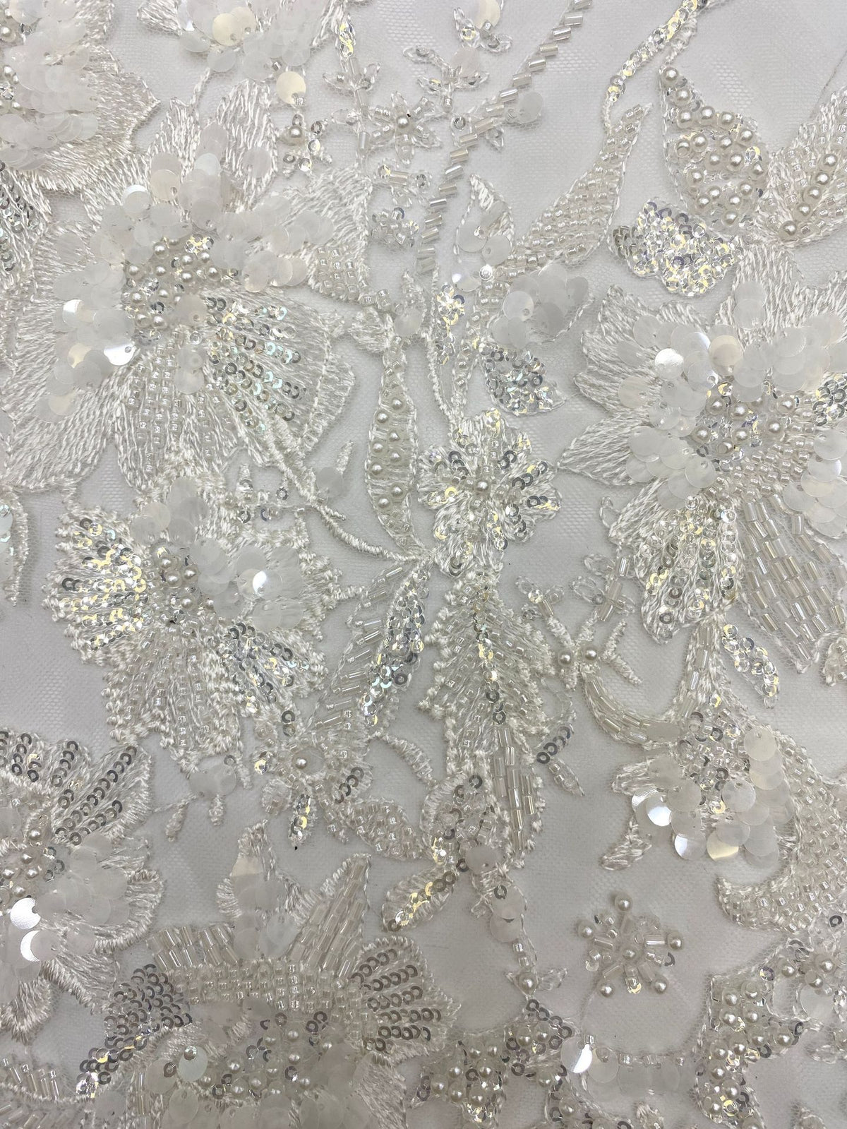Bugle Bead with 3/7mm Sequin Embroidery Fabric — fabric photo 5