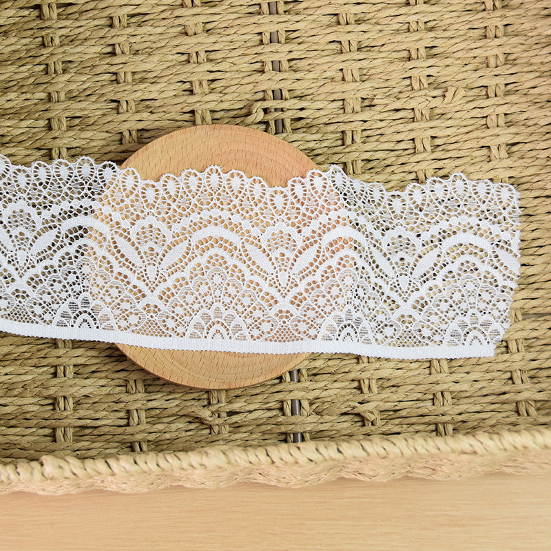 Single-Scallop Picot-Edge Stretch Nylon Lace Trim 8.8 cm — fabric photo 2
