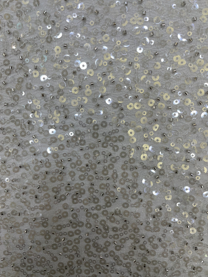 3/5 mm Sequin Embroidered Irregular Mesh Fabric — fabric photo 5