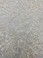 Sequin & Bugle-Bead Embroidered Bridal Fabric – Design 81183 — fabric photo 5