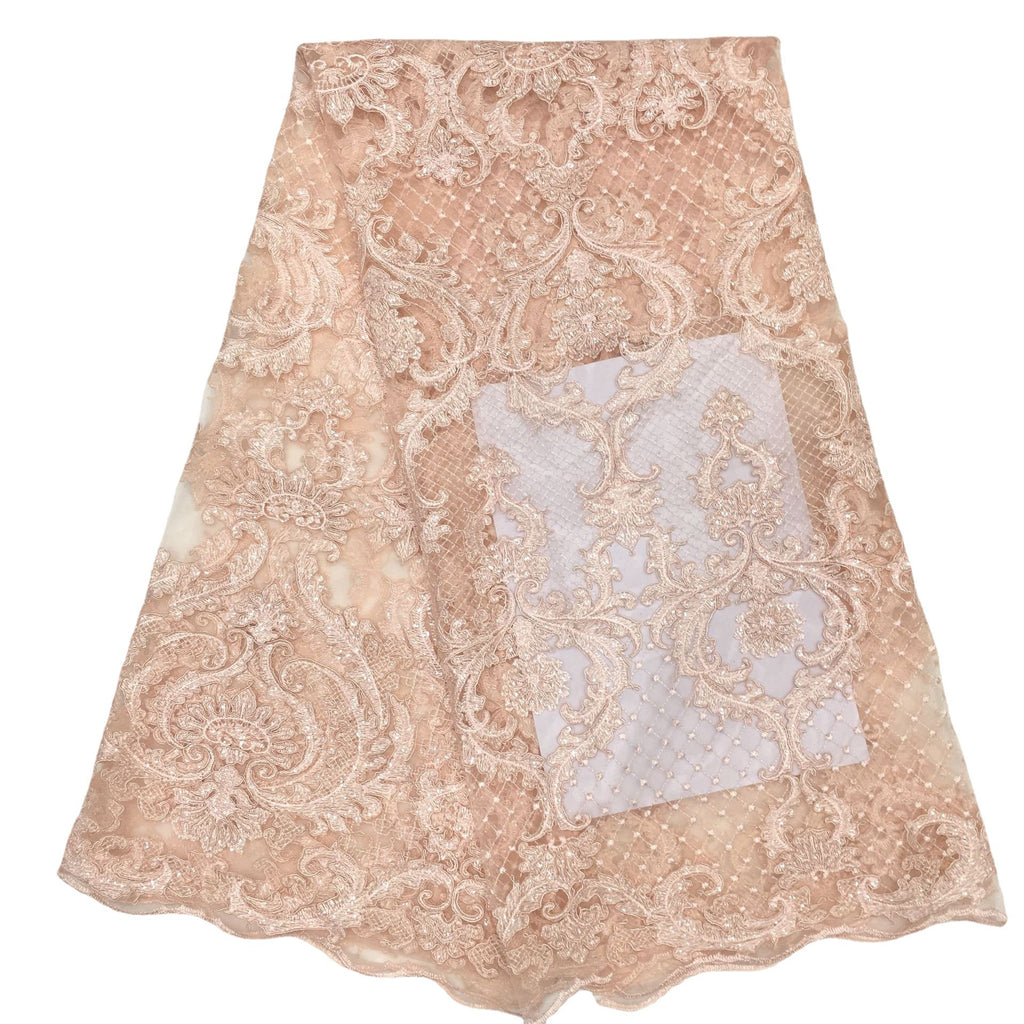 Sequin Embroidered Bridal Fabric – Design 44223 — fabric photo 4