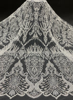 Sequin & Bubble-Bead Embroidered Bridal Fabric – Design 26367