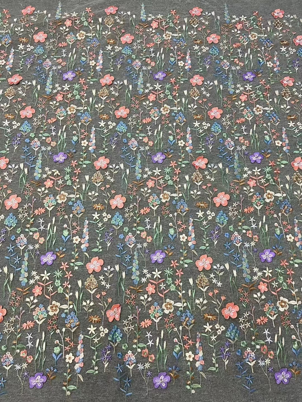 Botanical Appliqué Bridal Fabric — fabric photo 5