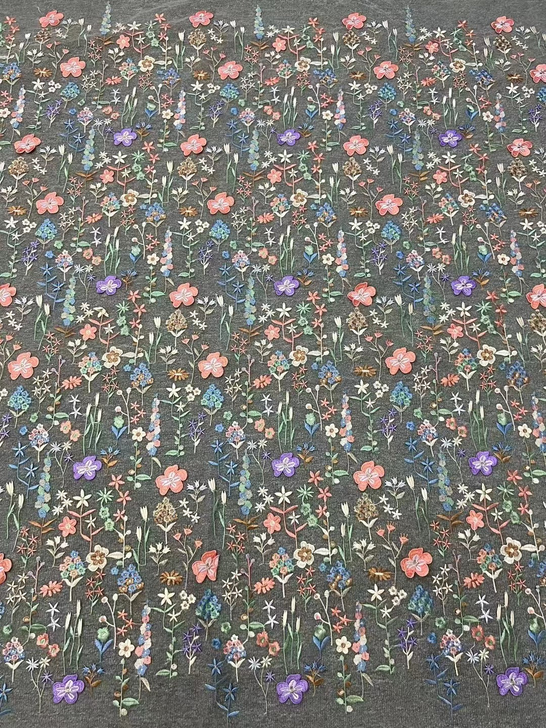 Botanical Appliqué Bridal Fabric — fabric photo 5