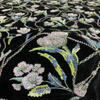 Velvet Embroidered Fabric with Beads and Sequins — fabric photo 3