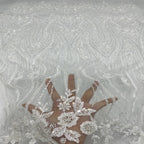 Sequin & Bugle-Bead Embroidered Bridal Fabric – Design 86687 — fabric photo 5