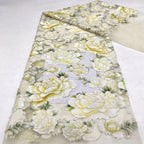 Botanical Laser-Cut Bead and Sequin Embroidered Fabric — fabric photo 2