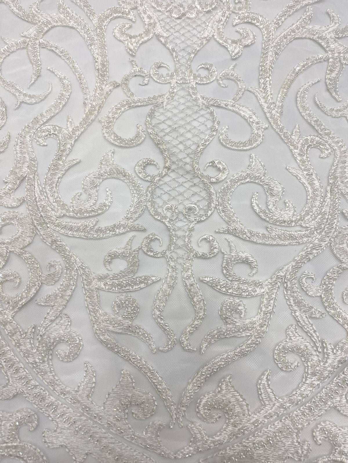 Beaded Sequin Embroidery Fabric for Bridal & Evening Wear — fabric photo 5