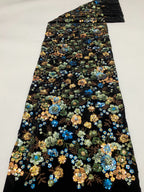 Velvet with Multicolor Sequin Embroidery — fabric photo 6