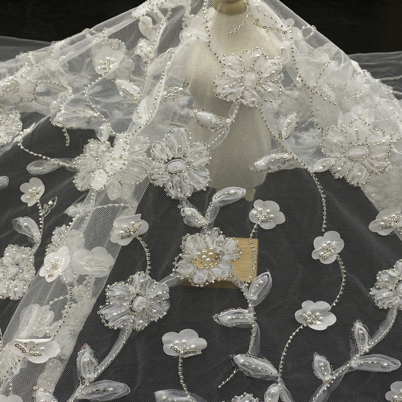 Sequin & Bubble-Bead Embroidered Bridal Fabric – Design 29759
