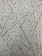 Linear Foam Bead & 3/7mm Sequin Bridal Fabric — fabric photo 4