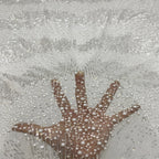 3 mm Sequin & Bubble-Bead Embroidered Bridal Fabric – Design 15519 — fabric photo 5