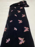 Velvet Butterfly Foam Bead Embroidery Fabric — fabric photo 6