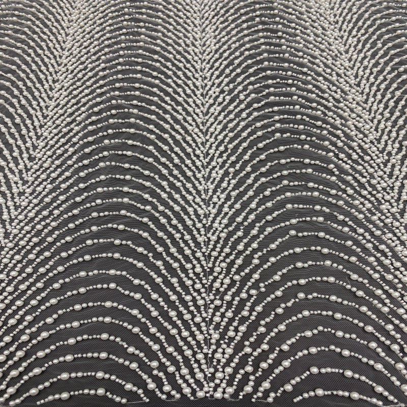Heavy Bubble-Bead Embroidered Bridal Fabric — fabric photo 3
