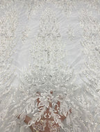 Botanical Bead & Sequin Embroidered Bridal Fabric — fabric photo 4