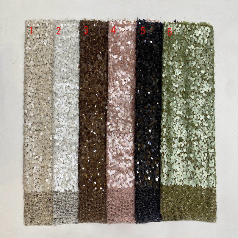 Plaid Base 5–12mm Sequin Embroidery Fabric — fabric photo 2