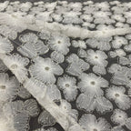 Heavy Disc Foam Bead Sequin Embroidered Fabric