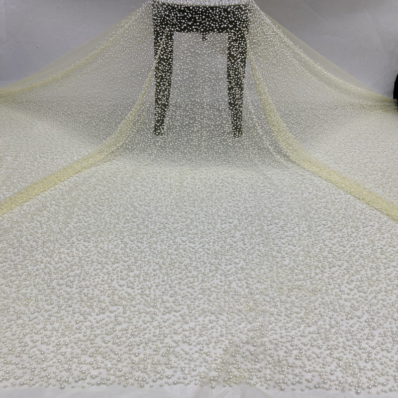Bubble-Bead Embroidered Bridal Fabric — fabric photo 4