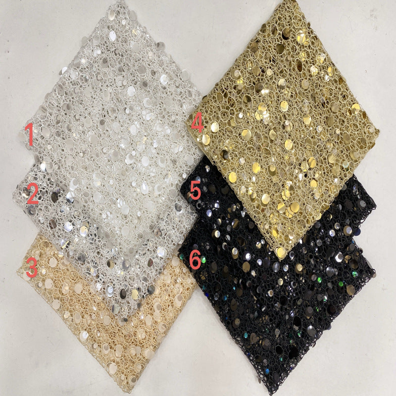 9/12/18 mm Sequin Embroidered Guipure Lace Fabric — fabric photo 5