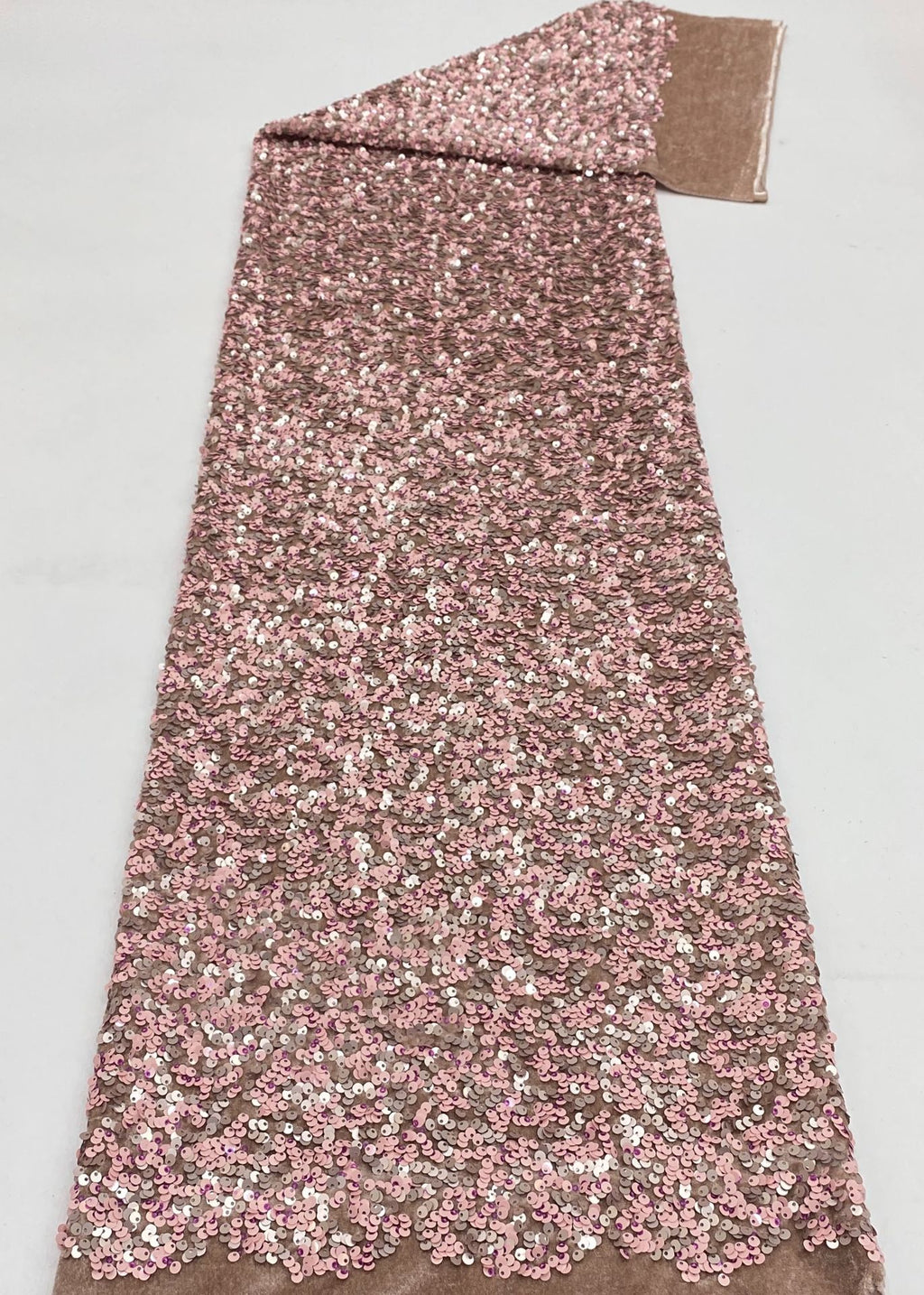 Velvet Base 3/5mm Colorful Sequin Fabric — fabric photo 6