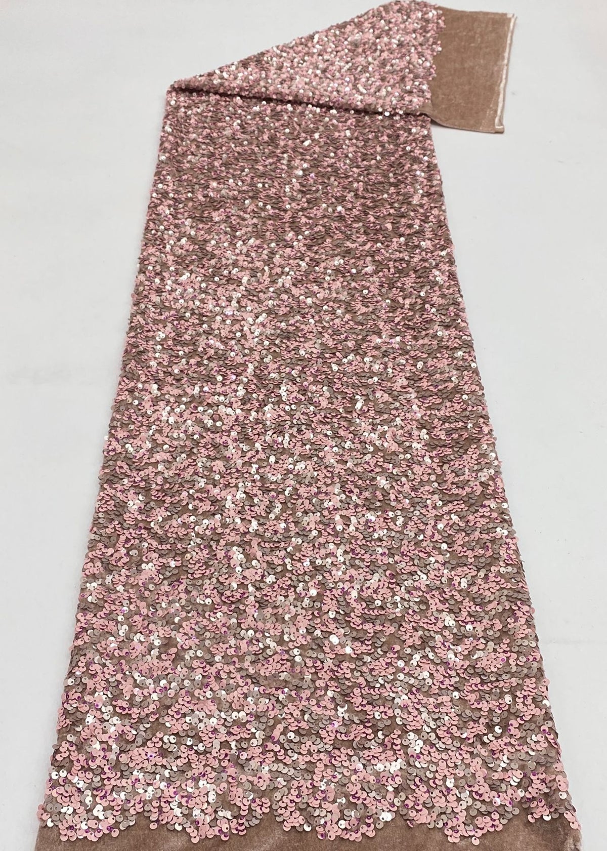 Velvet Base 3/5mm Colorful Sequin Fabric — fabric photo 6