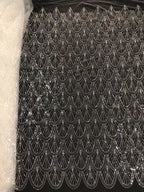 Vintage Beaded Fabric with 3/5 mm Clear Sequins — fabric photo 2