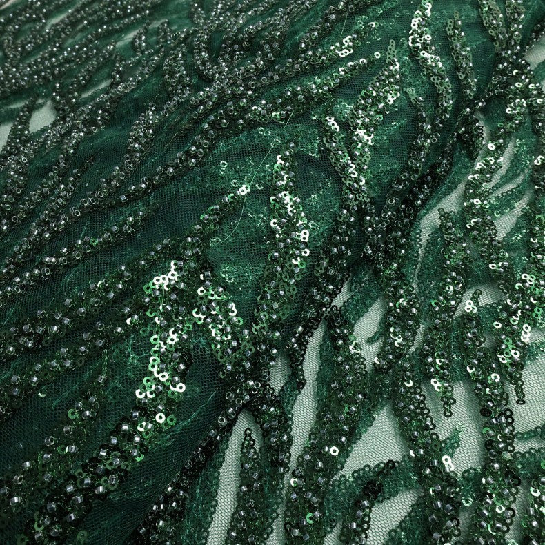African Beaded Sequin Embroidered Mesh Lace