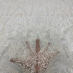 3D Sequin & Bubble-Bead Embroidered Bridal Fabric – Design 05951 — fabric photo 4