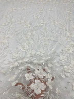 Fine Bead Embroidery & 3/4mm Sequin Dress Fabric — fabric photo 4