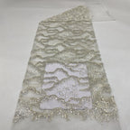 Sequin & Silver-Thread Embroidered Bridal Fabric – Design 02015