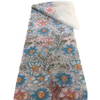 European Floral Printed Bugle Bead Embroidered Fabric – Per Yard — fabric photo 5