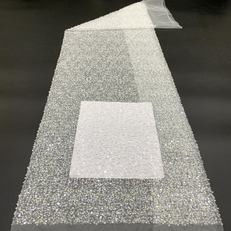 Bugle Bead and Crystal Embroidered Formal Fabric — fabric photo 3