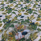 Floral Leaf Colorful Sequin Embroidery Fabric — fabric photo 3