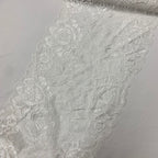 Large Floral Corded Raised-Texture Stretch Lace Trim 18 cm — fabric photo 5
