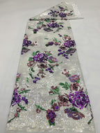 Ethnic-Style Sequin Embroidered Chiffon Fabric
