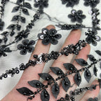 Bugle Bead & Seed Bead Mesh Lace — fabric photo 2