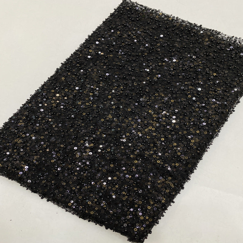 Bugle Bead and Crystal Embroidered Formal Fabric — fabric photo 4