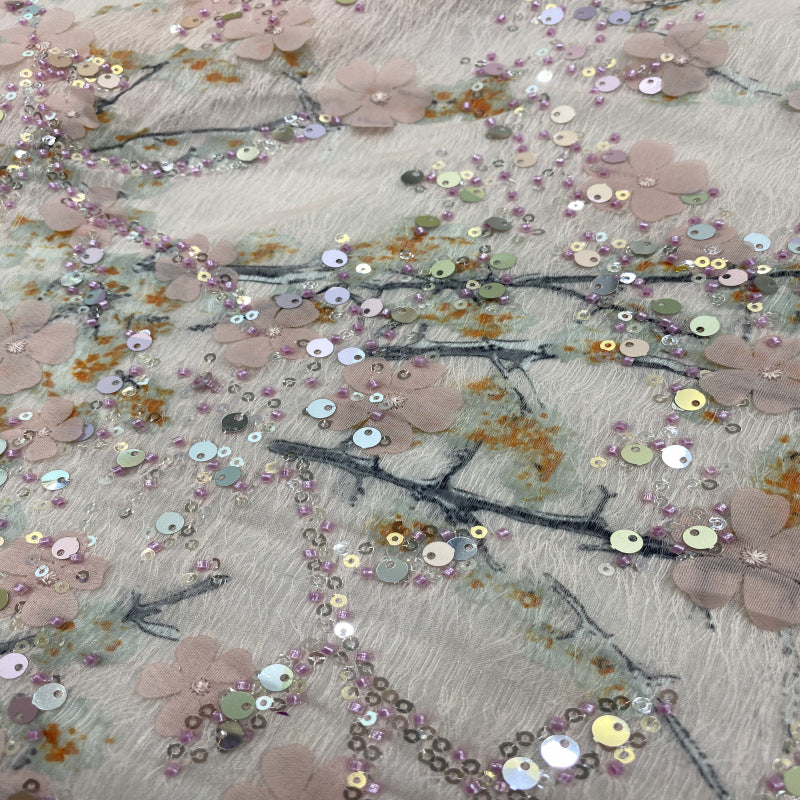 Sequin & Printed Bridal Fabric – Design 85055 — fabric photo 3
