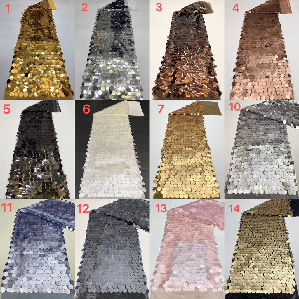 Oversized 25mm Geometric Sequin Bead Fabric — fabric photo 3